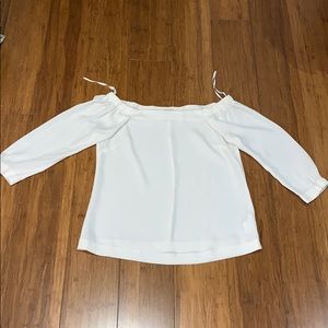 Aritzia Babton Cream Off the Shoulder Top